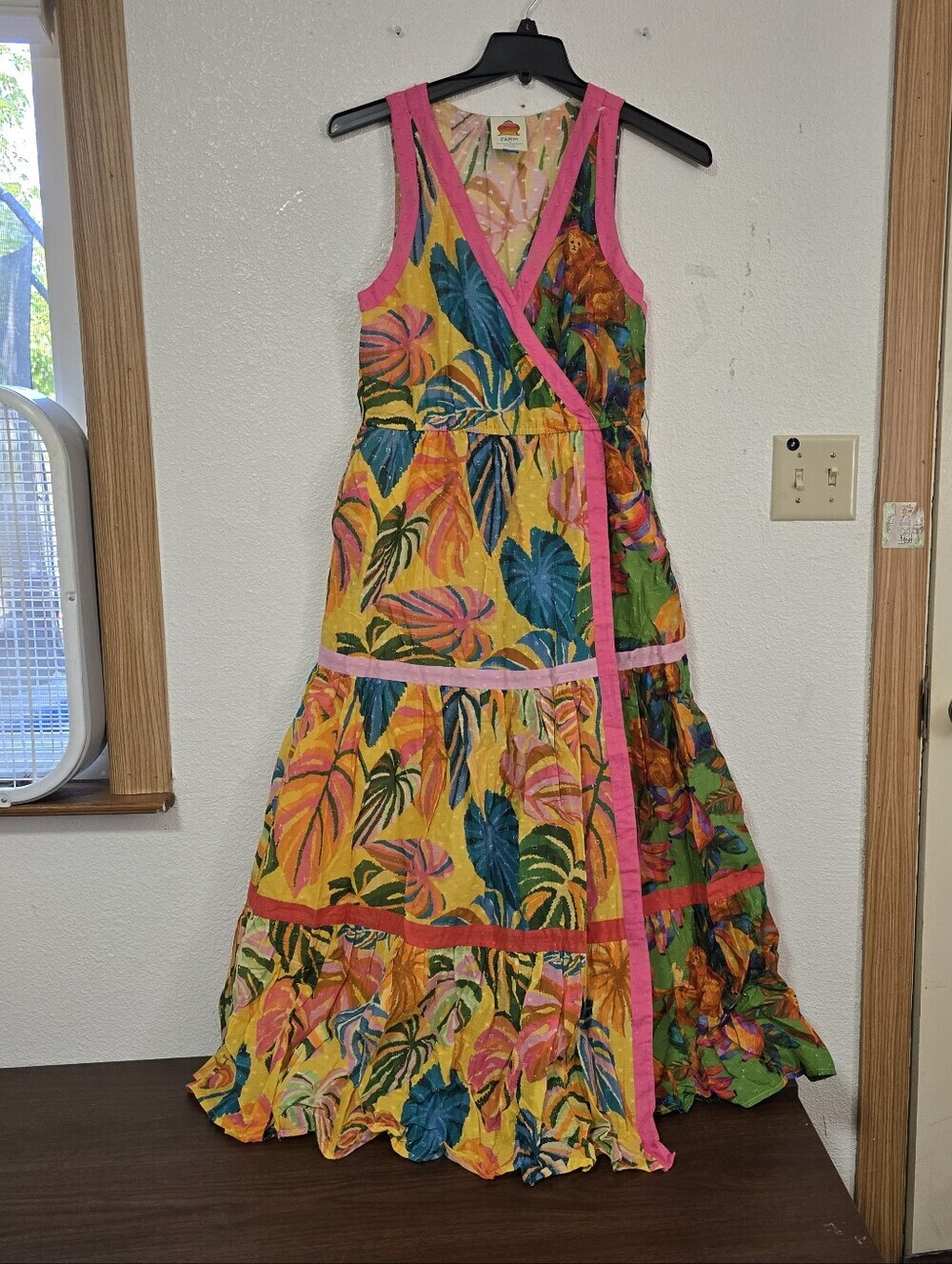 FARM for Anthropologie Colorful Tropical Maxi Dress